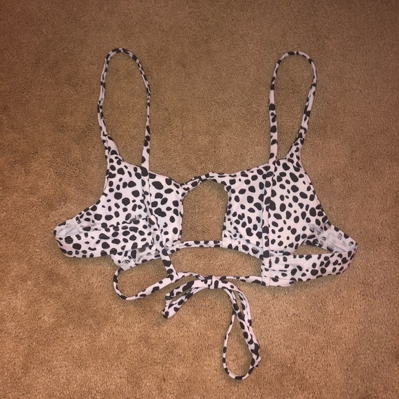 Zaful Dalmatian Print Tie Cutout Bikini - Picture 4 of 4